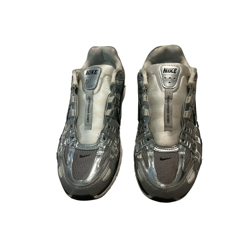 Men's Nike P-6000 White/Black-Metallic Silver (CD6404 105) 7.5